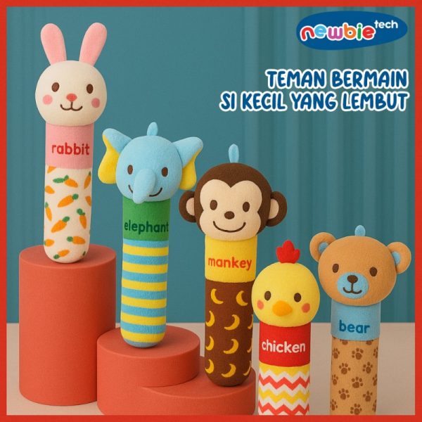 Mainan Rattle Stick Bayi Mainan Boneka Tangan Bayi Bunyi Lucu BABY SQUAKER NEWBIETECH