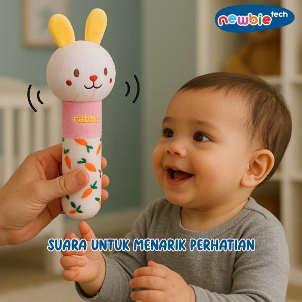 Mainan Rattle Stick Bayi Mainan Boneka Tangan Bayi Bunyi Lucu BABY SQUAKER NEWBIETECH
