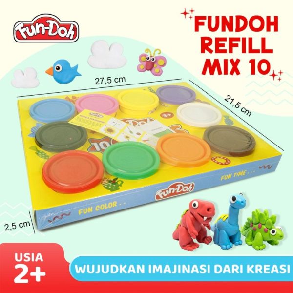 COD Fundoh Mix 10 Mainan Lilin Plastisin Clay Malam Refill Isi Ulang Lilin Fundoh Mainan Anak Edukasi Kreasi Melatih Kreatifitas Anak