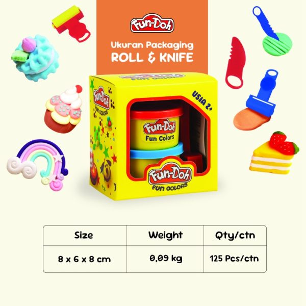 Fun Doh roller and knife Mainan Edukasi Anak 3 Tahun