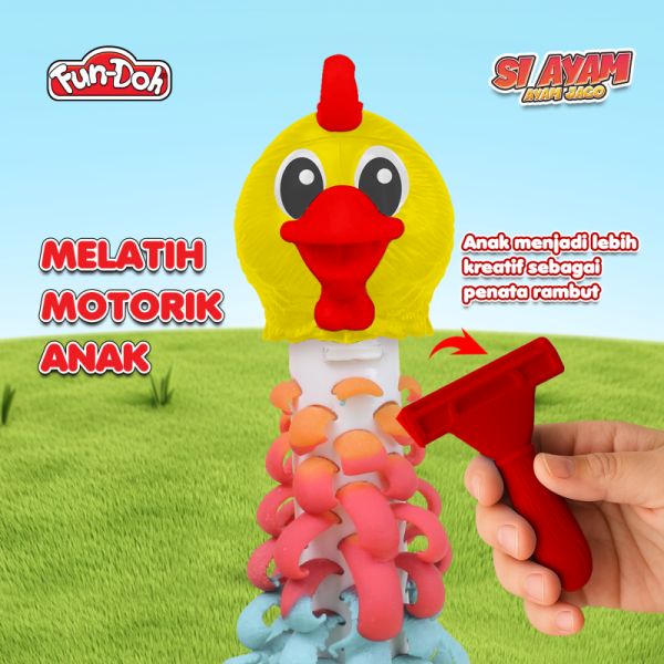 Mainan Edukasi Anak SI AYAM FUNDOH Mainan Plastisin Cetakan Ayam Bertelur Berbulu Clay Kerajinan Hadiah Alat Belajar