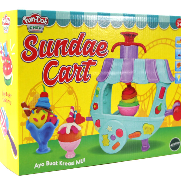 Play new toy FunDoh Sundae Cart Doh Mainan Edukasi anak lilin arts and crafts