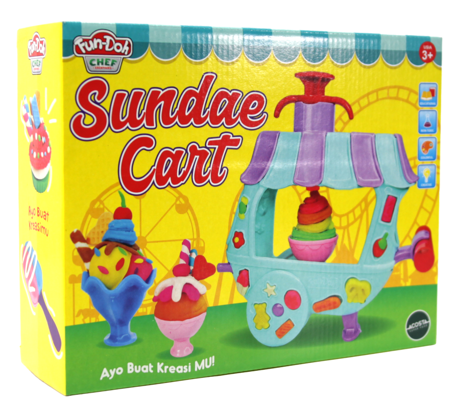 Play new toy FunDoh Sundae Cart Doh Mainan Edukasi anak lilin arts and crafts