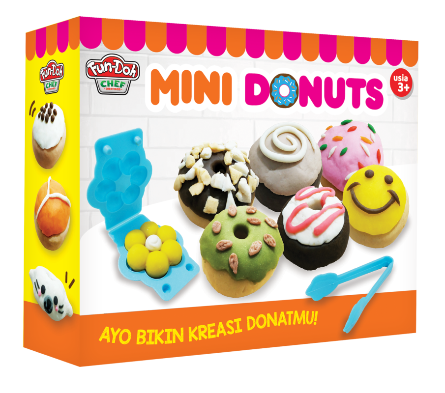 Isi Kemasan Fun-Doh Mini Donuts Mainan Anak Donut
