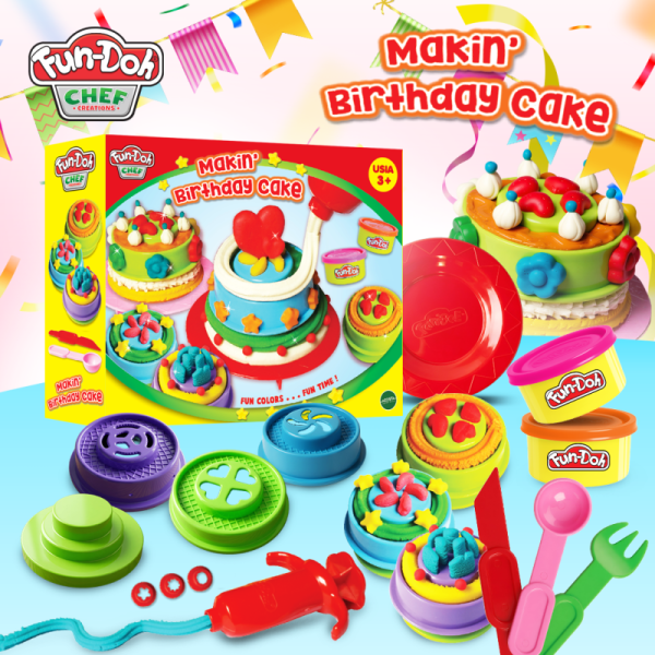 Fun-Doh Makin' Birthday Cake Mainan Lilin Anak Kue