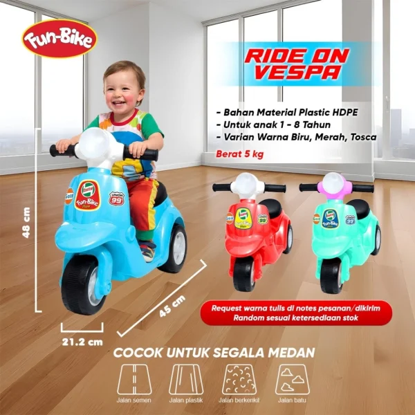 funbike vespa mainan rideon anak