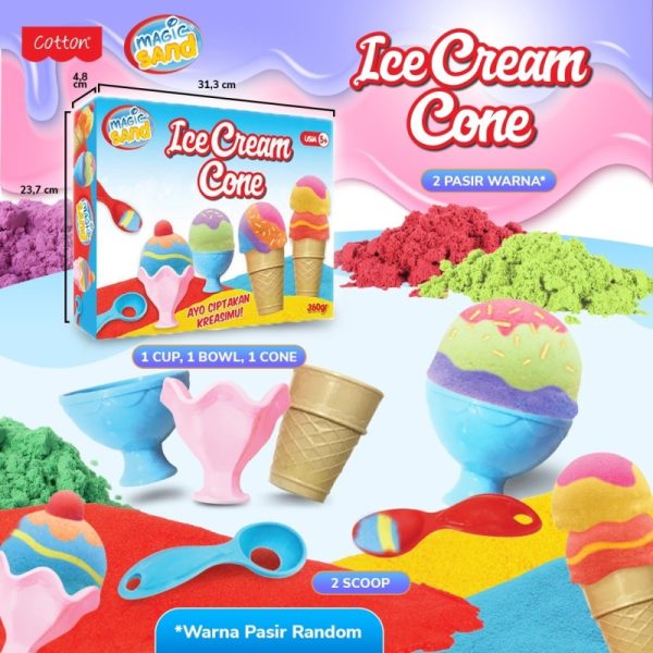 Mainan Edukasi Pasir Kinetik Magic Sand Ice Cream Cone