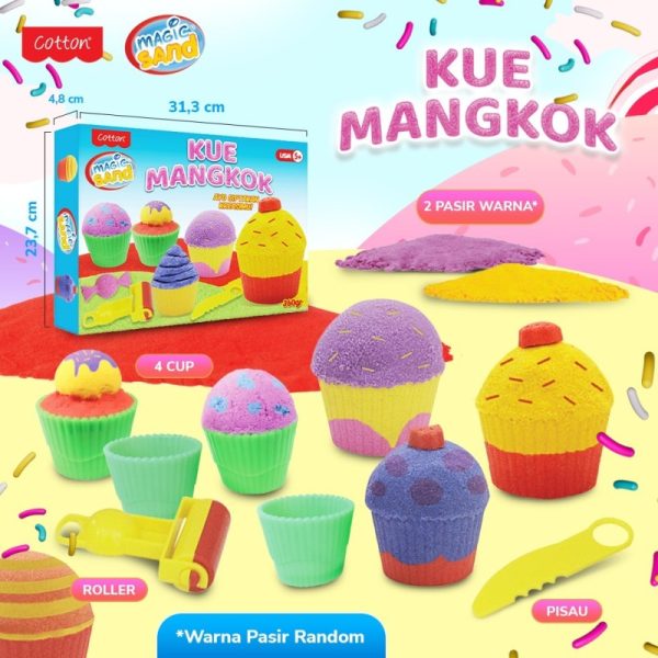 mainan anak pasir kinetik magic sand edisi kue mangkok
