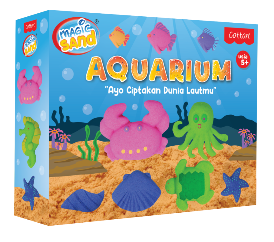 mainan oasir anak magic sand aquarium binatang laut