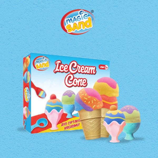 Mainan Edukasi Pasir Kinetik Magic Sand Ice Cream Cone