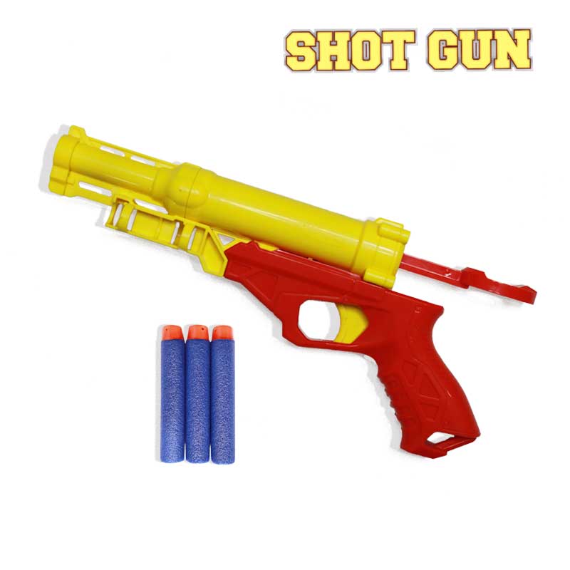 tembakan mainan peluru busa shotgun warna kuning