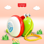 Mainan Anak Tarik Siput Goyang Pull A Long Snail Toy Musikal Lampu Bergerak SNI Cotton
