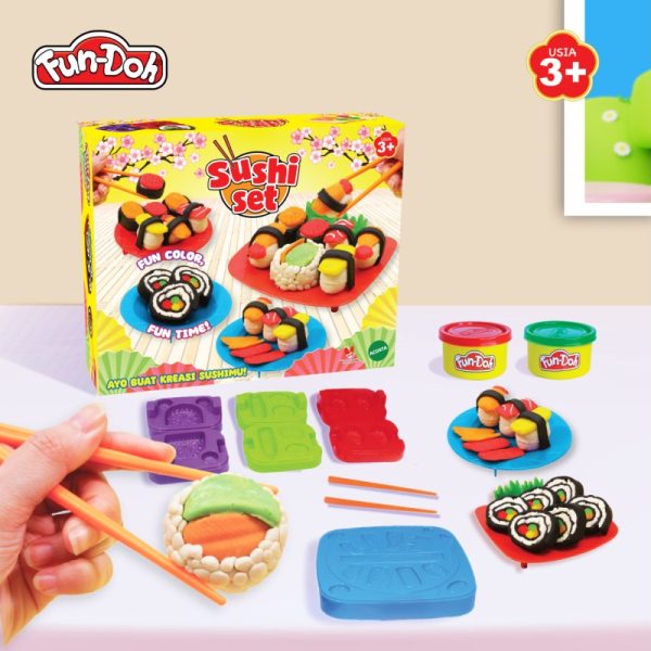 Fun Doh Sushi Set Mainan Anak Lilin Doh