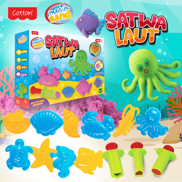 Mainan Anak 3 Tahun pasir ajaib Magic Sand satwa laut