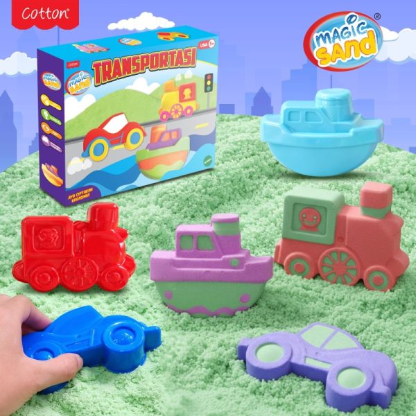Mainan Pasir Anak transportasi magic sand