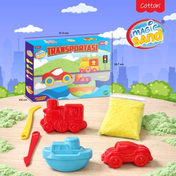 Mainan Pasir Anak transportasi magic sand