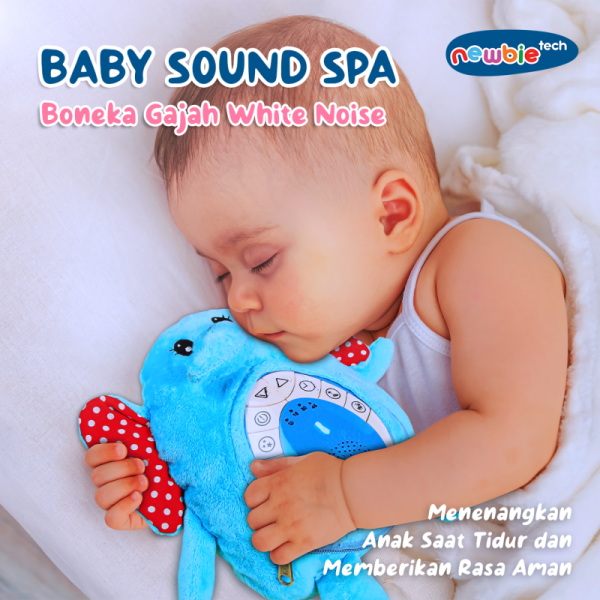 Baby Sound Spa Newbietech Boneka White Noise Machine Karakter Gajah