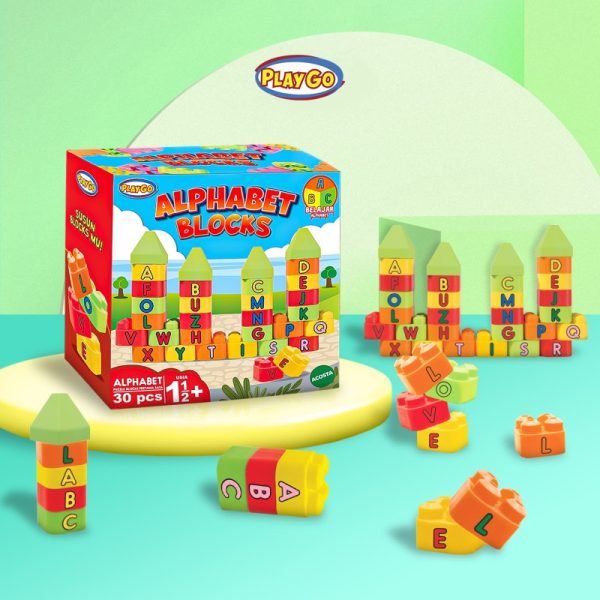 Playgo Alphabet Blocks Mainan Balok Susun Anak