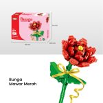 Mainan Balok Susun Playgo Bunga Mawar Merah