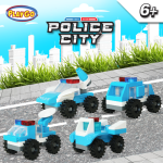 Funblox Playgo Police City Mainan Lego Susun Rakit Bongkar Pasang Satu Set Mobil Polisi Mainan Mobil Mobilan Anak Laki-Laki Cowok Toys