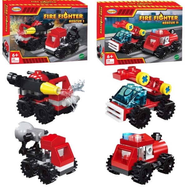 fire fighter playgo mainan anak mobil lego
