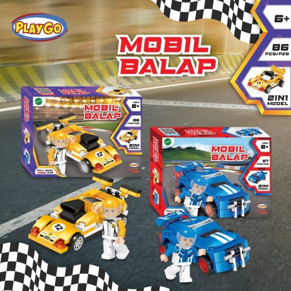 Mainan Brick Playgo Lego Mobil Balap