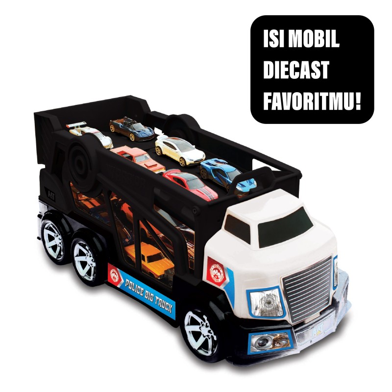 Mainan Truk Besar Pengangkut Mobil Police Big Truck
