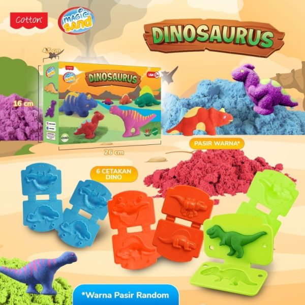 Mainan anak dinosaurus magic sand pasir ajaib