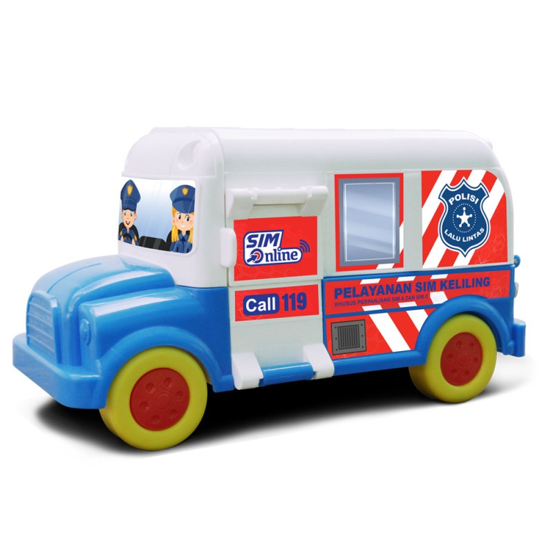 Mainan Mobil Bus Sim Keliling Warna Merah