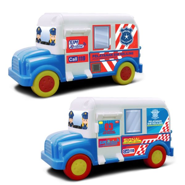 Mainan Mobil Bus Sim Keliling Tampilan Depan