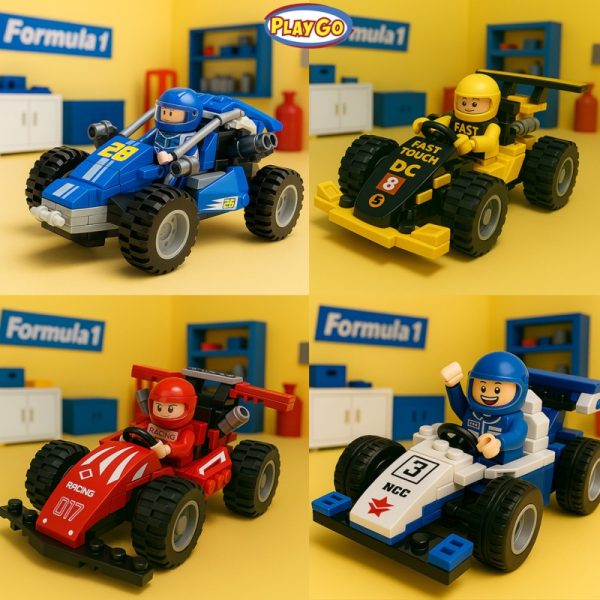 Mainan mobil balap bricks formula one playgo