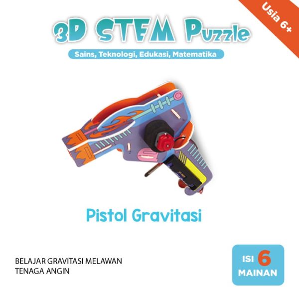 3D Steam puzzle mainan edukasi anak edisi pistol gravitasi