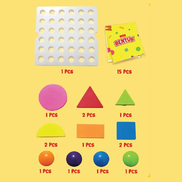 Isi Game Board Bentuk Mainan Montessori Anak