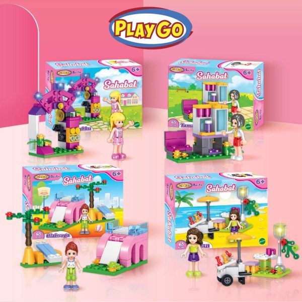 Balok Susun Mainan Anak Perempuan Playgo Bestie Sahabat Halaman Awal