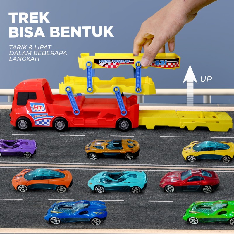 Mainan anak mobil tingkat happy truck detail 1