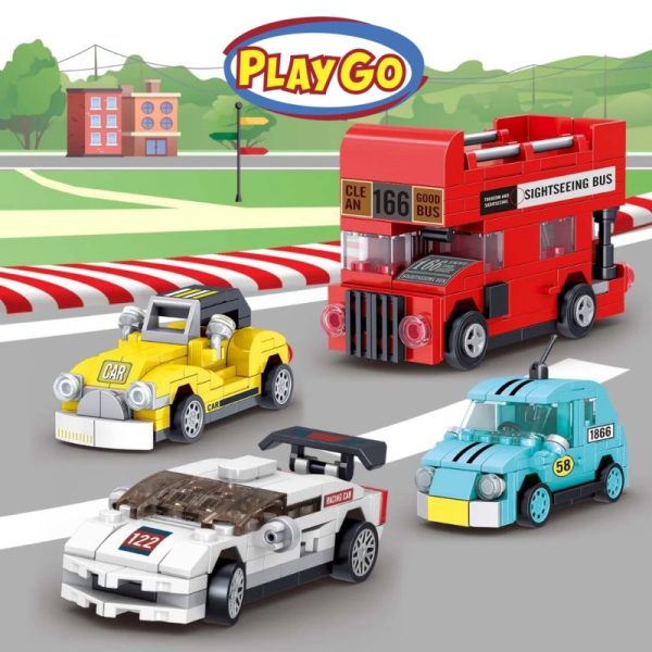 Brick Block Mainan Balok Lego Playgo Edisi Mobil Retro