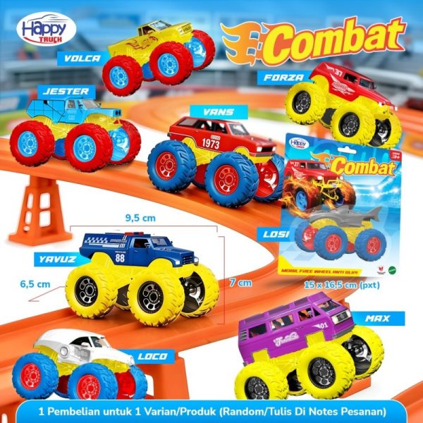 Mainan Happy Truck Mobil Combat Kendaraan Anak Cowok Mobil-Mobilan Tanpa Baterai Free Wheel