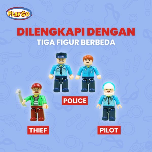 Detail Mainan Playgo Tim Polisi Tampak Depan