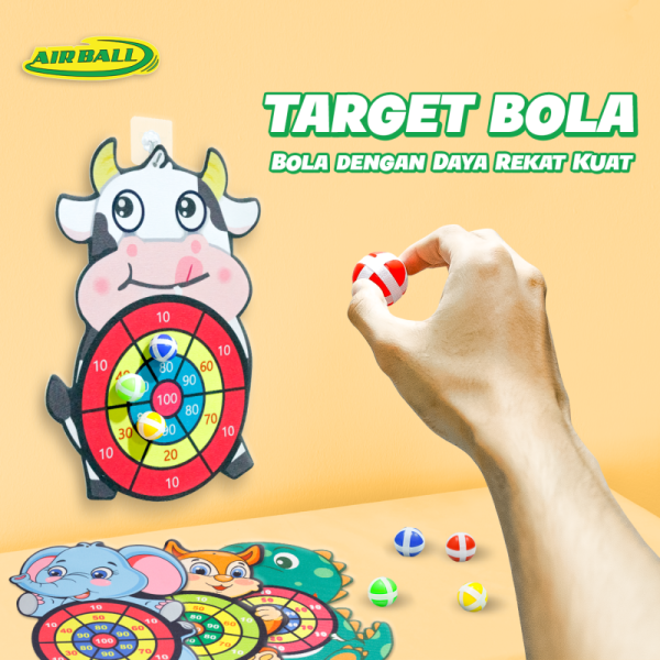 Target Bola Airball Mainan Lempar Bola Dinding Lempar Bola Panah Papan Dart Board Gajah Hewan Olahraga