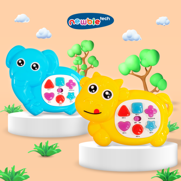 Edu fun Animal Newbietech Mainan Musik Bayi Hewan Gajah Sapi Efek Lampu dan Suara Belajar Edukasi Hadiah Toys