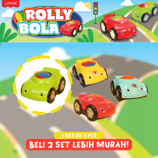 Promo Mainan MOBIL ROLLY BOLA Mobil Mobilan Anak Edukasi Bayi Tanpa Baterai Baby Toys COTTON