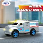 Mobil Mainan Pemadam Kebakaran Ambulans Miniatur Mainan Kendaraan Profesi dengan Lampu Suara dan Auto Manuver AUTO CAR HAPPY TRUCK