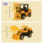 Fitur Mainan Mobil Konstruksi DOMINATOR Free wheel Kendaraan Teknik Excavator Mobil Crane Truck Road Roller Bulldozers Forklift Diecast HAPPY TRUCK Miniatur Toy