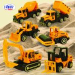 Mainan Mobil Konstruksi DOMINATOR Free wheel Kendaraan Teknik Excavator Mobil Crane Truck Road Roller Bulldozers Forklift Diecast HAPPY TRUCK Miniatur Toy