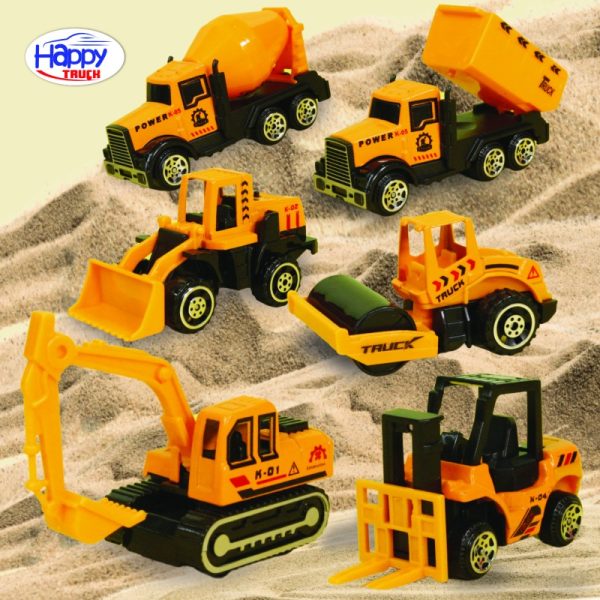Mainan Mobil Konstruksi DOMINATOR Free wheel Kendaraan Teknik Excavator Mobil Crane Truck Road Roller Bulldozers Forklift Diecast HAPPY TRUCK Miniatur Toy