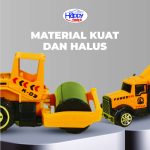 Fitur Mainan Mobil Konstruksi DOMINATOR Free wheel Kendaraan Teknik Excavator Mobil Crane Truck Road Roller Bulldozers Forklift Diecast HAPPY TRUCK Miniatur Toy