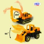 Fitur Mainan Mobil Konstruksi DOMINATOR Free wheel Kendaraan Teknik Excavator Mobil Crane Truck Road Roller Bulldozers Forklift Diecast HAPPY TRUCK Miniatur Toy