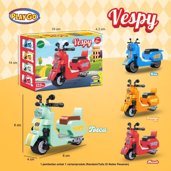 Jual Brick Creator Motorcycle Vespa Playgo Vespy Block Motor Pajangan