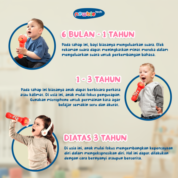Mainan Mic Bayi Newbietech Baby Mic Mainan Alat Merekam Suara Bayi Toys