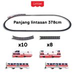 Mainan Anak Rail King KERETA Api INDONESIA Rel Lokomotif Classic Train Set 21 PCS